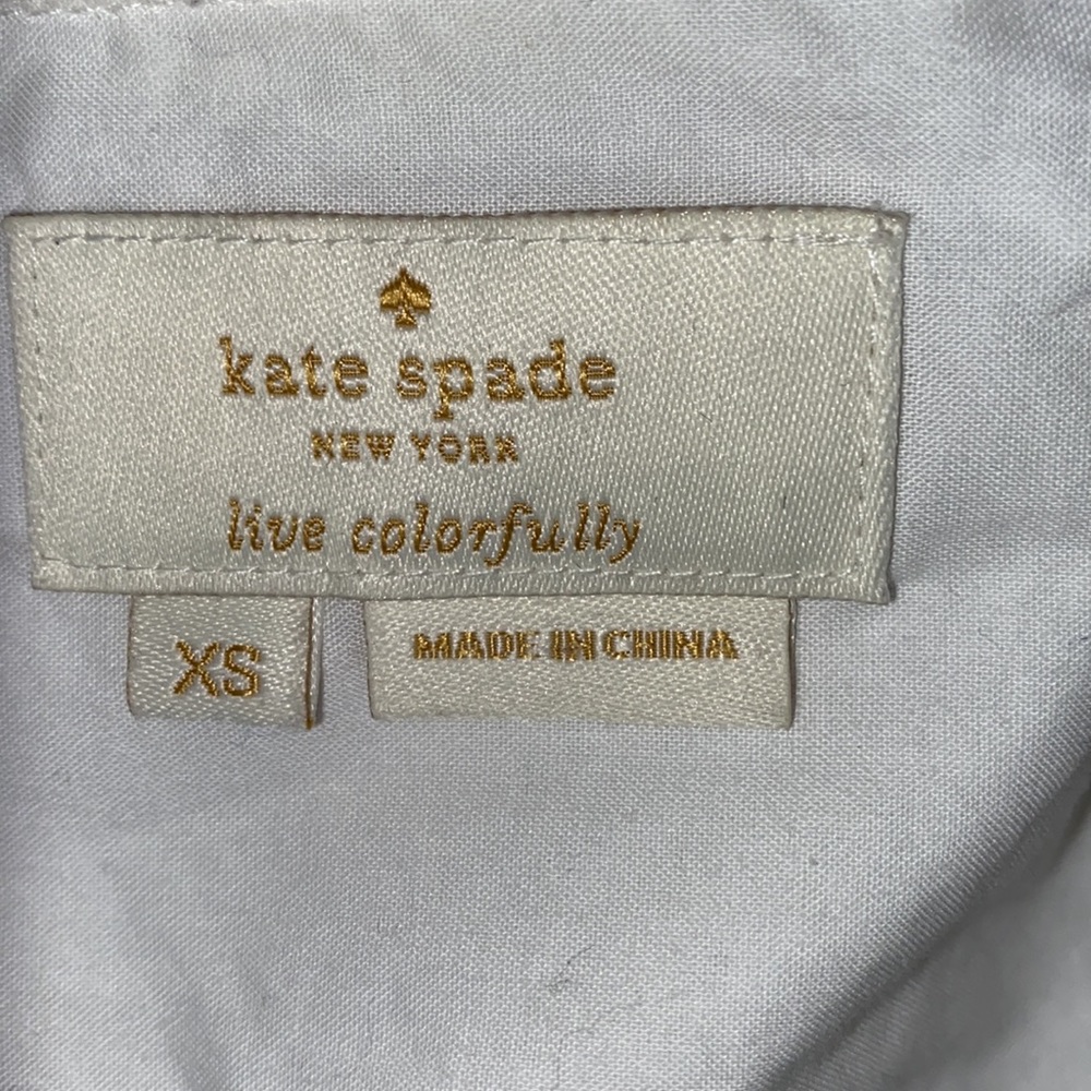 Kate Spade Broome Street Short Sleeve Embroidered Top - Picture 6 of 7